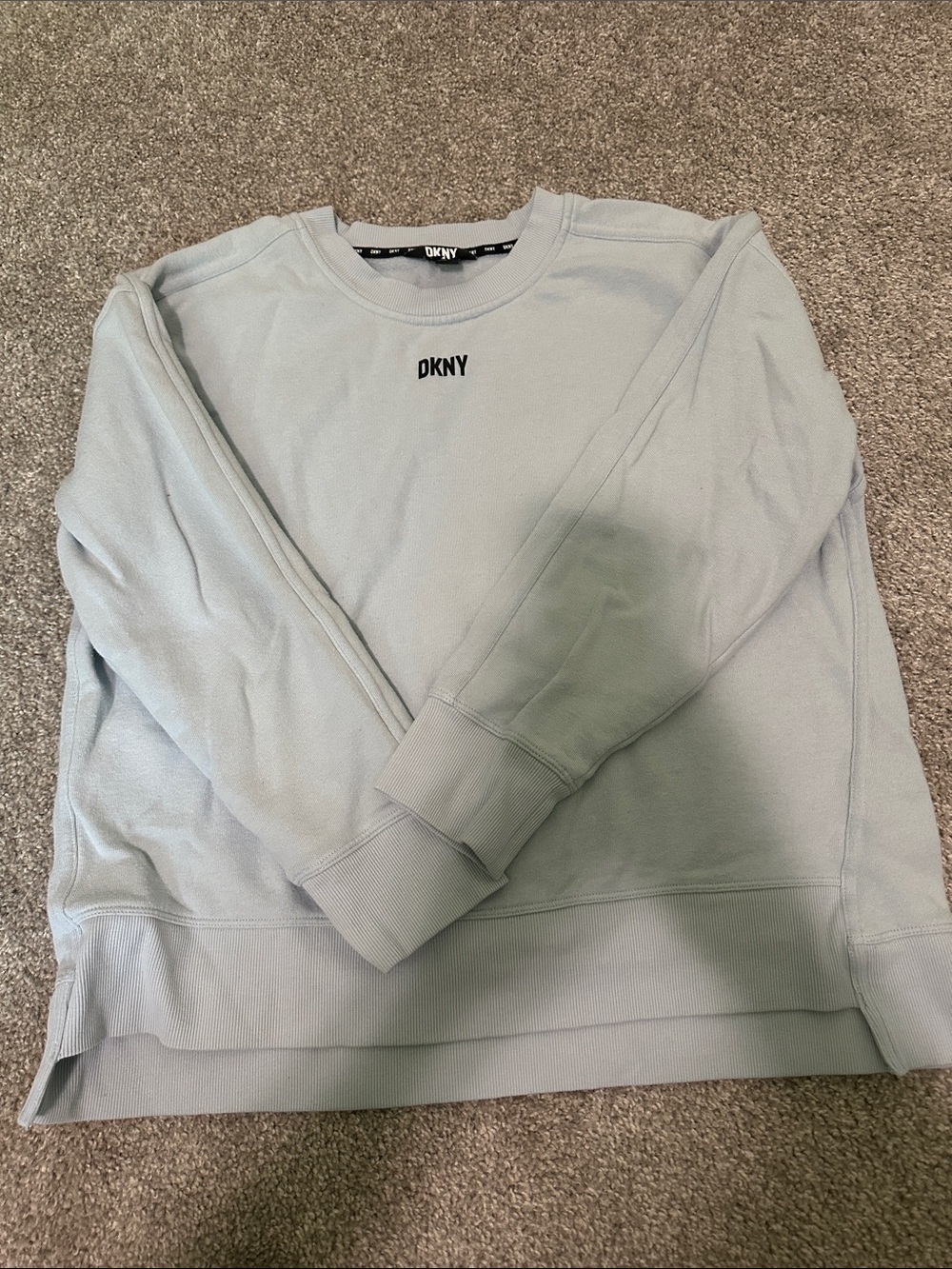 DKNY Light Blue Crewneck Sweatshirt with Small Logo